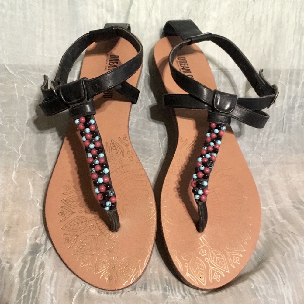 Beaded thong sandals size 6